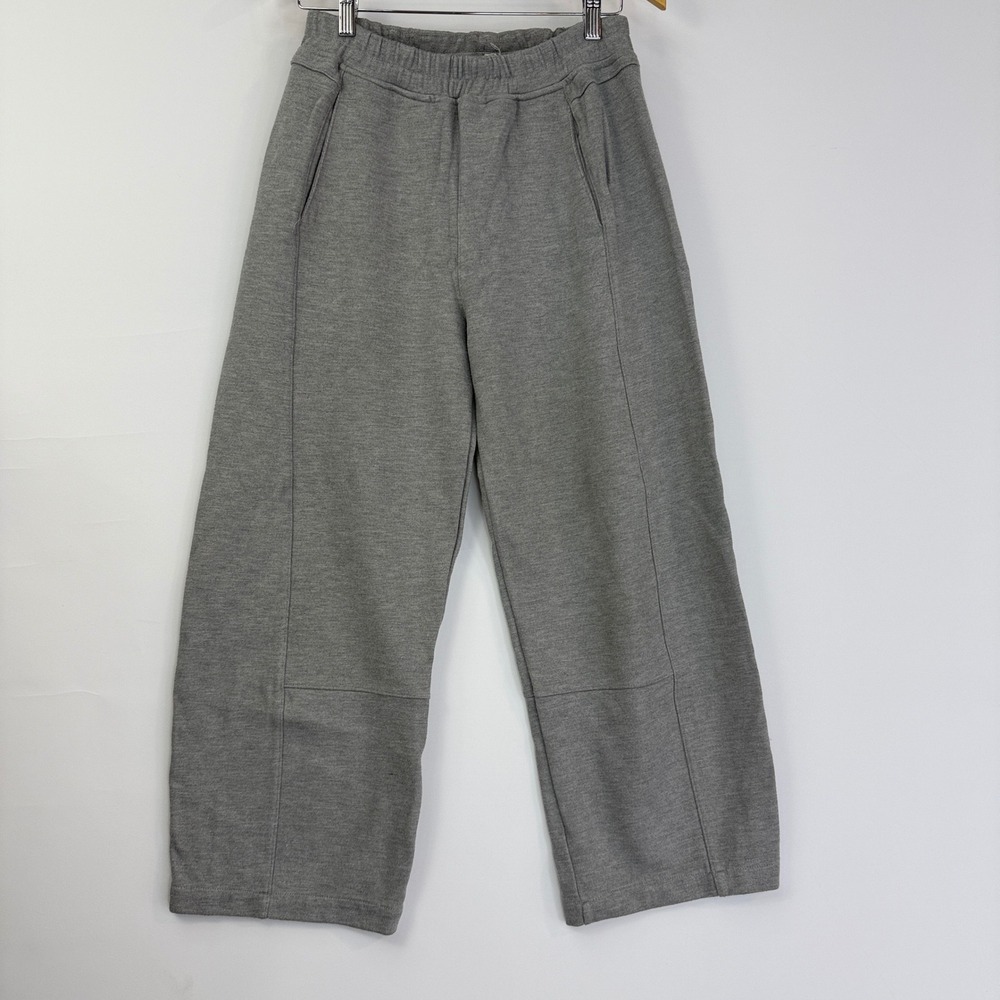 Pilcro Izzie Relaxed Knit Barrel Pants Women XS Grey Pull On OB2152940